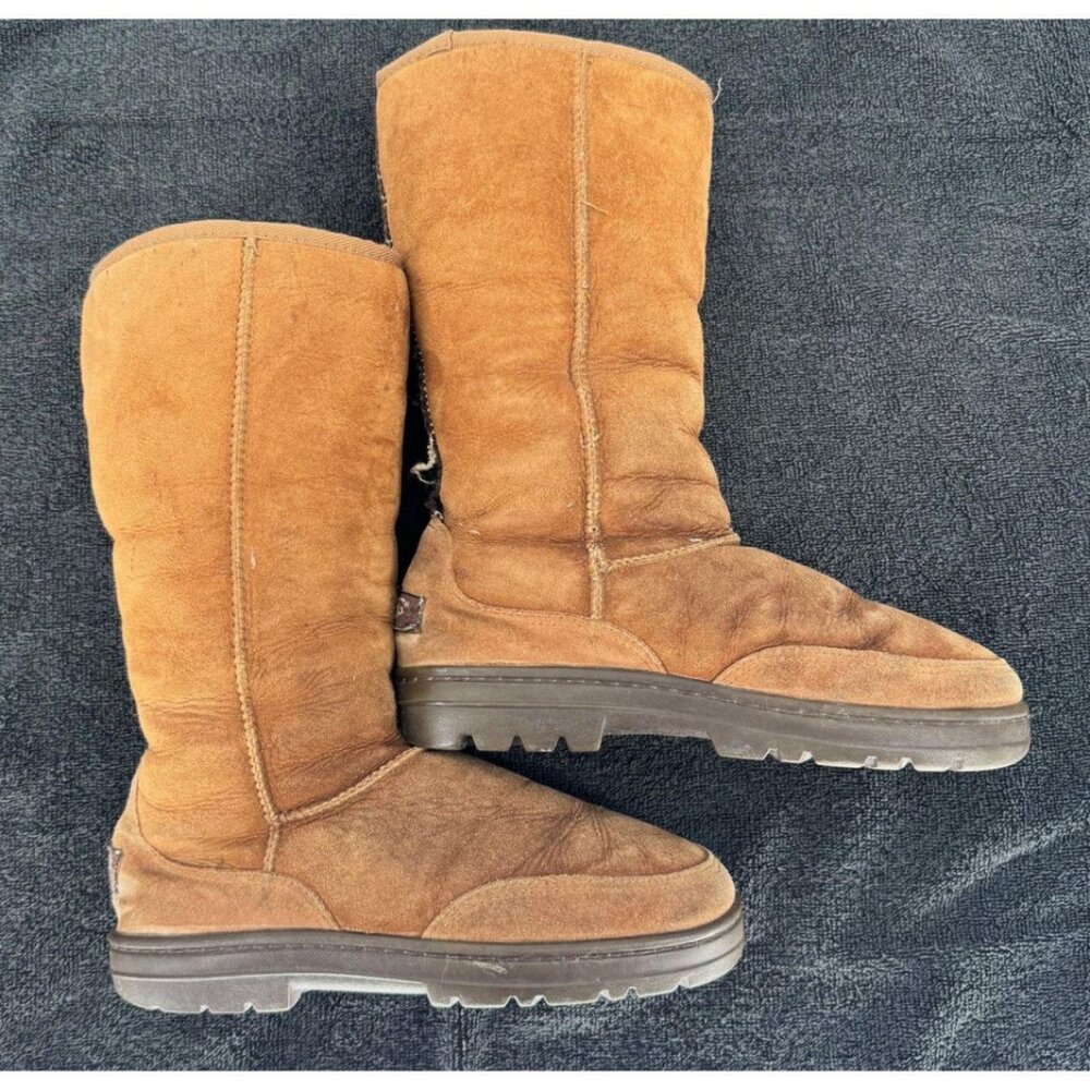 UGG Women’s Vintage Ultra Tall Chestnut Wool Sheepskin Winter Boots Size 6 - Picture 3 of 8